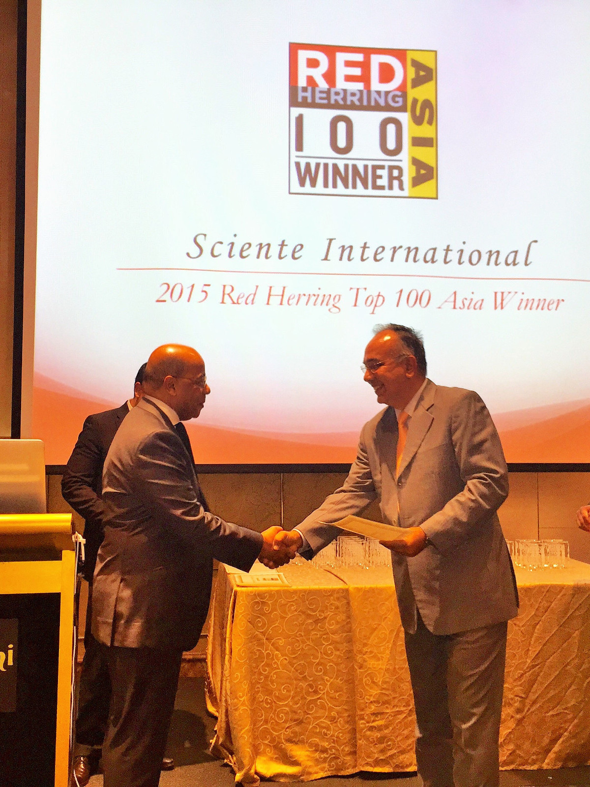 Sciente International selected as a 2015 Red Herring Top 100 Asia